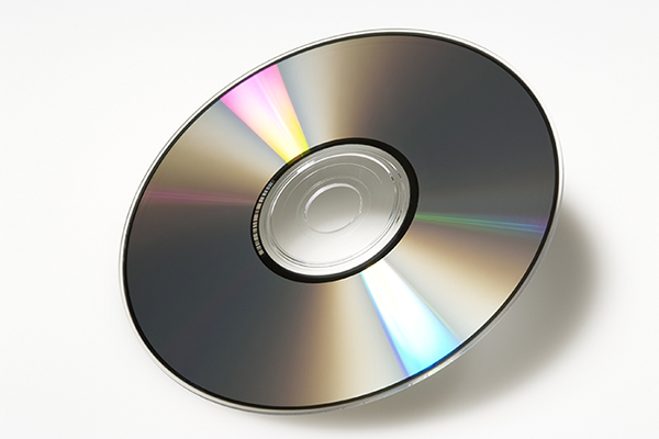 Compact Disc isolated on white background with shadow.